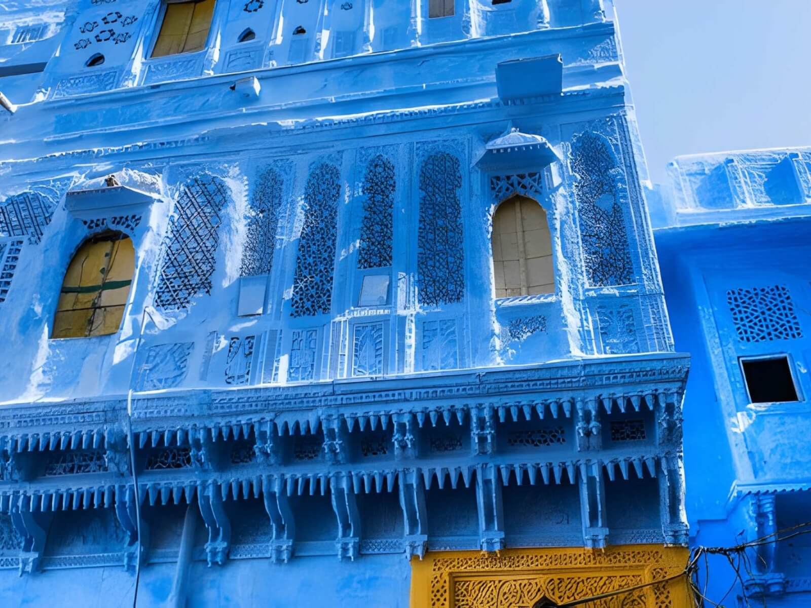 Traditional blue houses and heritage architecture in Jodhpur Rajasthan