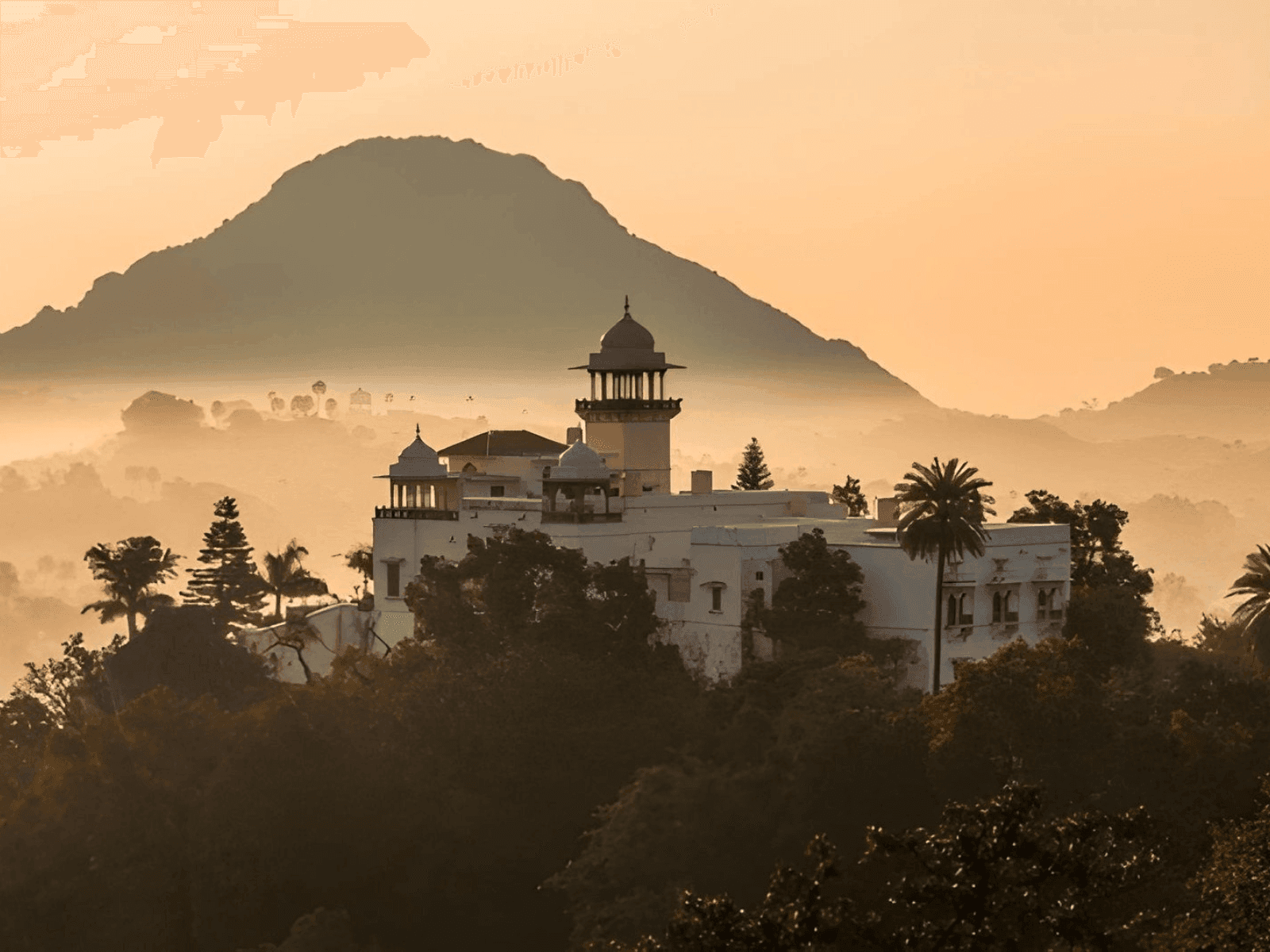 Monsoon Palace Sajjangarh overlooking Udaipur surrounded by Aravalli hills
